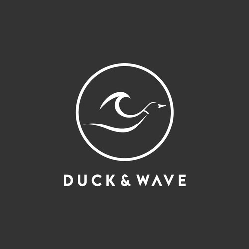 Coastal lifestyle brand featuring a mallard duck and wave, appeal to outdoor enthusiasts and surfers Diseño de Ye_eS