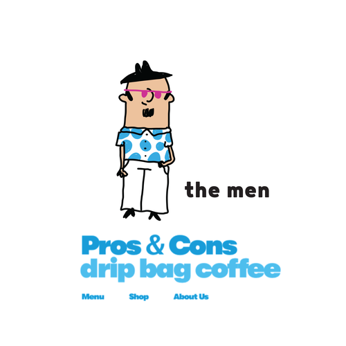 We need a simple character for drip bag coffee brand Character