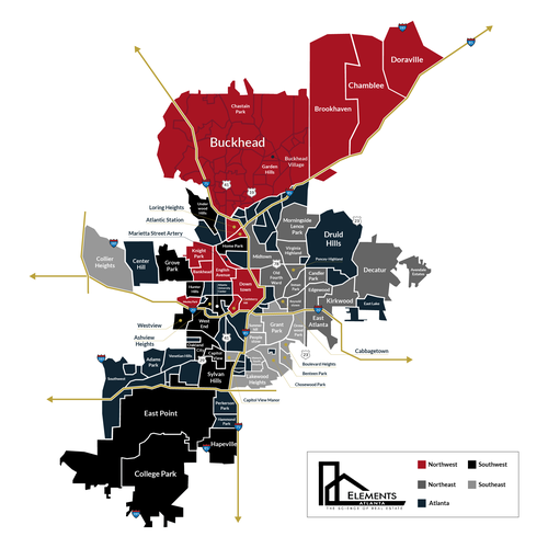 Neighborhood Map of Atlanta Design by moadhamouch