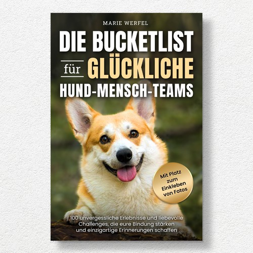 Design a harmonious, cute cover for a dog & human bucketlist Design by Kukira Design