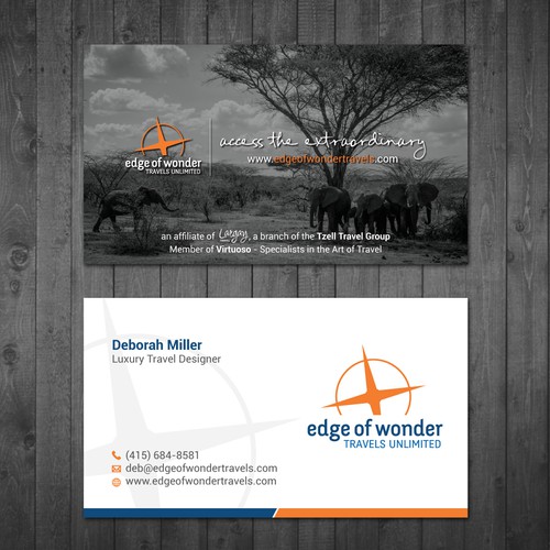 Create a card that exudes the awesomeness of luxury adventure travel Design by Tcmenk