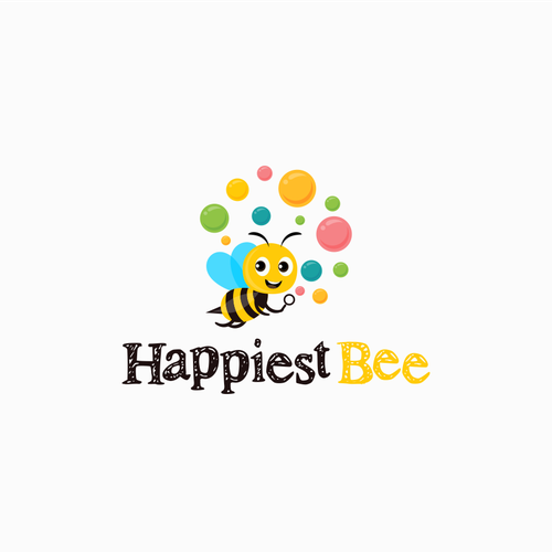 Design a cute, happy logo for Happiest Bee. Design by Logood.id