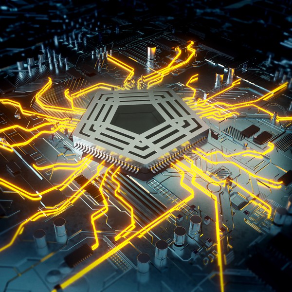 Pentagon Chip editorial illustration