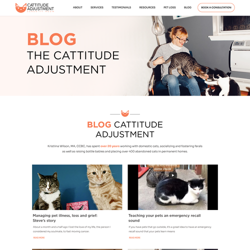 Create a website refresh for a cat behavior consultant! Design by Pinku