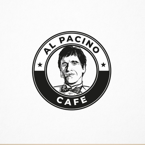 Logo for a high end Italian coffee shop with an Al Pacino theme. Réalisé par Sanoja DSG