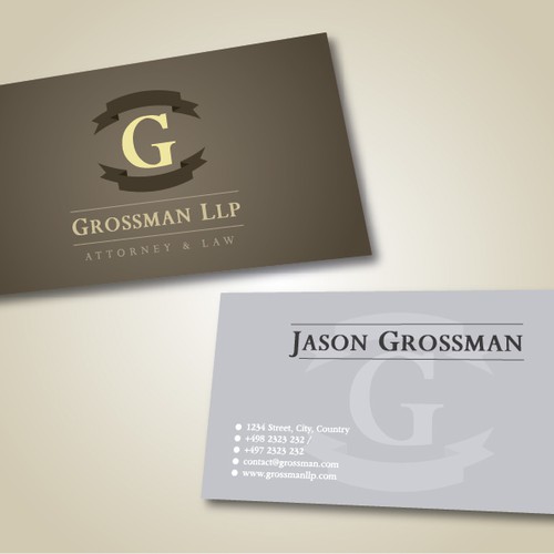 Help Grossman LLP with a new stationery Design by --Noname