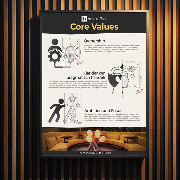 Core Values poster for Interior design company