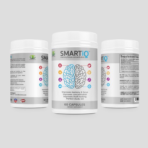 Brain Supplement Label Design Design réalisé par DesignSBS