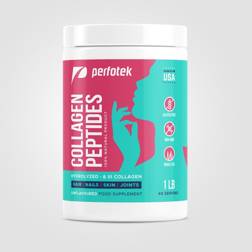 Packaging label for Collagen Peptides jar Design by Igor Calalb