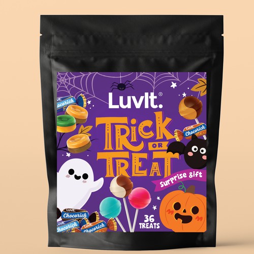 Design a cute Halloween Special Edition Kids Pack for a confectionary brand Design by Holiday26