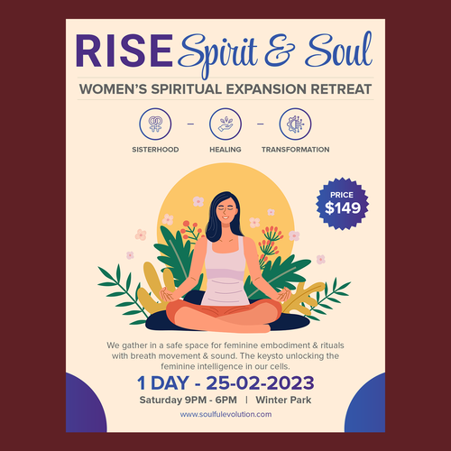 Spiritual Retreat Flyer Design by Kristycreations