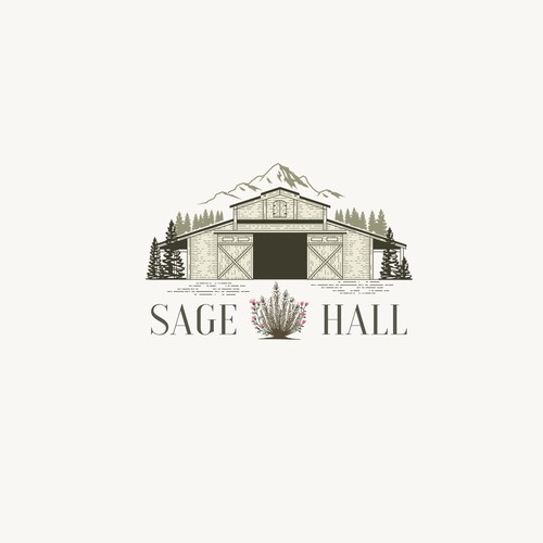 Sage Hall - Country Swing Dance & Wedding Venue Logo Design réalisé par gatro