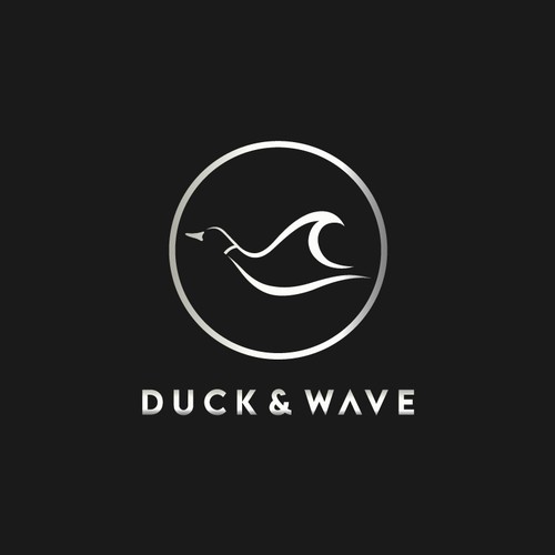 Coastal lifestyle brand featuring a mallard duck and wave, appeal to outdoor enthusiasts and surfers Diseño de Ye_eS