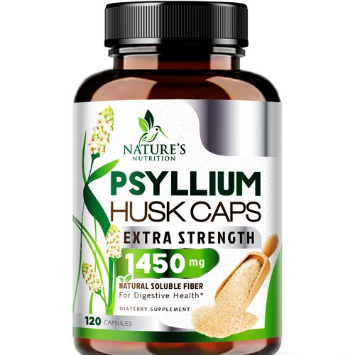Natural Psyllium Husk Capsules Design needed for Nature's Nutrition Design by agooshe