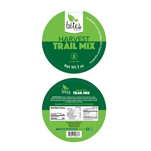 Design a Food Label for Harvest Trail Mix (logo and dieline files included) Design by Ashik Mamun