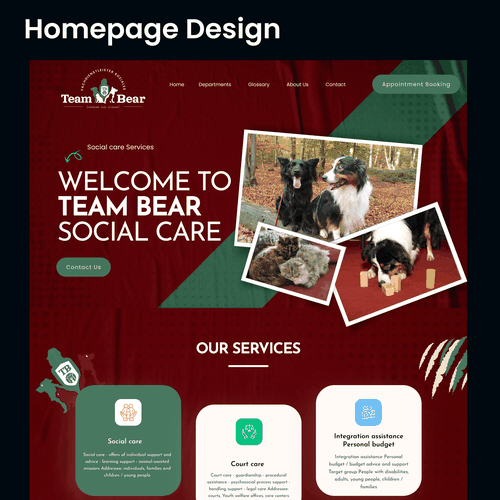 "Web design für ungewöhnliches Team" ganador Diseño de página web por UX/UI Designers