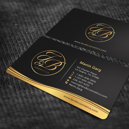 Black & Metallic Gold Business Cards Design by Jahid™