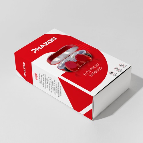 Wireless earbuds packaging box sleeve design Design by farhanubaid