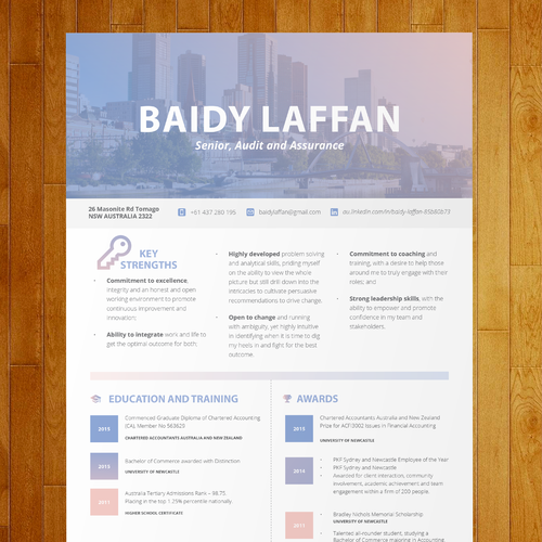 Change the stereotype of auditors through this resume デザイン by wielofa