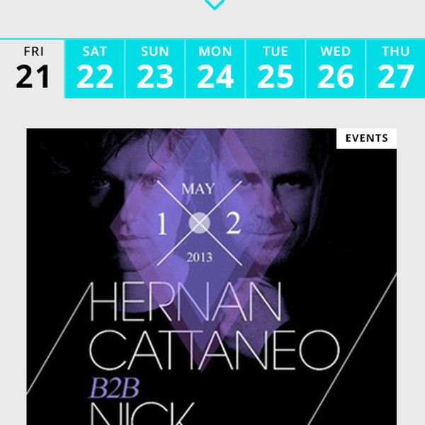 Music events mobile site