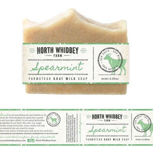 Create a striking soap label for our natural soap company with more work in the future Diseño de Mj.vass