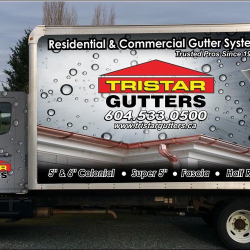 Tristar Gutter truck vehicle wrap (I AM HAVING A PRO INSTALL WRAP) Design by T i f a n y' s