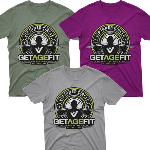 Create Bold, Dynamic Design for Get Age Fit Concierge Studio Apparel Design by -Diamond Head-