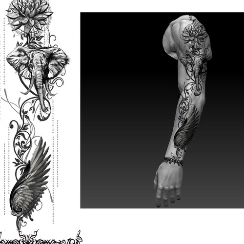 Left arm tattoo sleeve. | Tattoo contest | 99designs