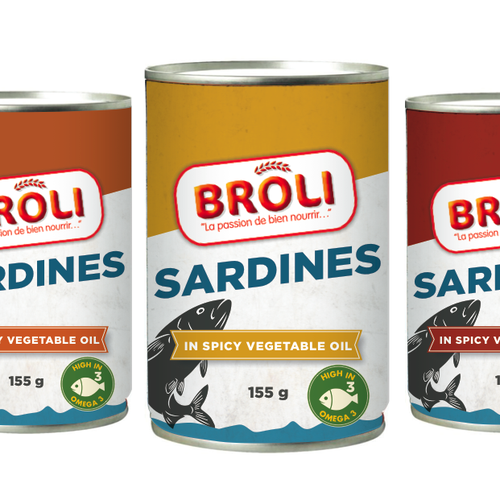 Wanted: New label for our BROLI sardines tins Design by Nelle1