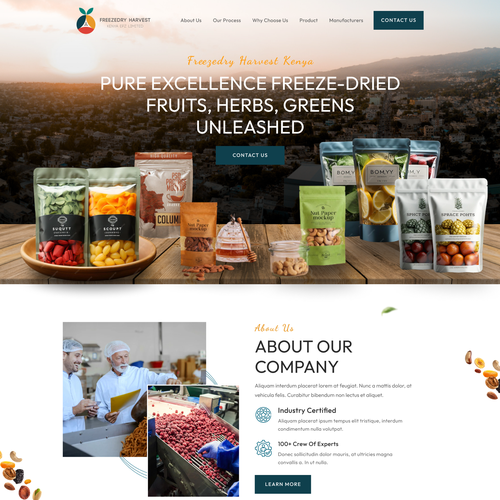 We need a web design for a freeze dried product factory in Kenya Design by FuturisticBug