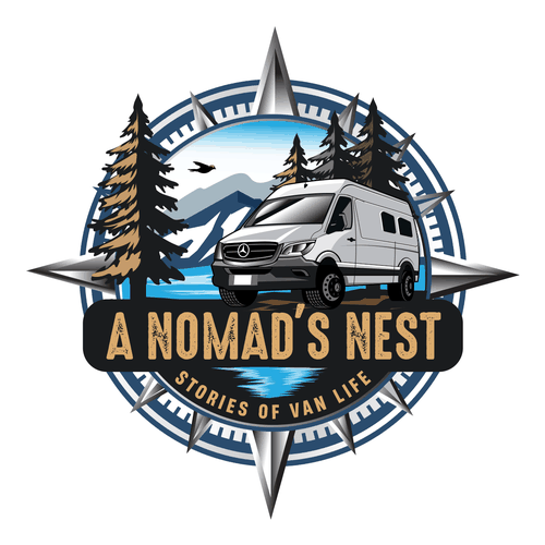 Van Life - logo about traveling in a van full time Design by Night Hawk