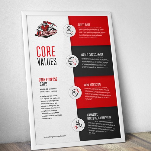 BUSINESS VISION & CORE VALUES - TWO PAGE CONTEST Design by ayush@99