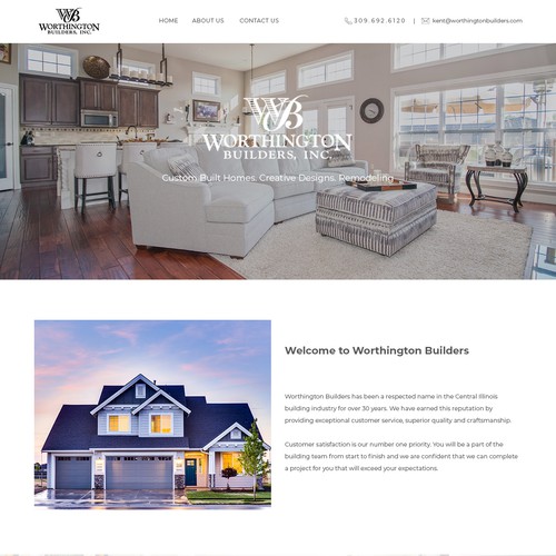 Custom Designed Website For A Custom Home Builder Landing Page
