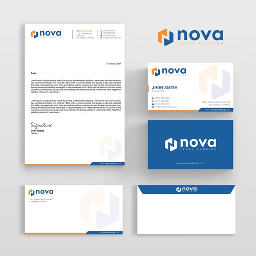 Design a Print Material (Biz Card, Letterhead, Letter) for Legal Funding Company Design by kaylee CK