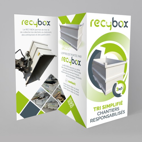"Concevez la présentation du RECYBOX" ganador Folleto por ArtBells