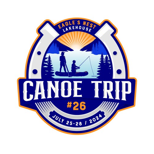 Fun Canoe Trip Logo Design - Annual need! Design by AlarArtStudio™