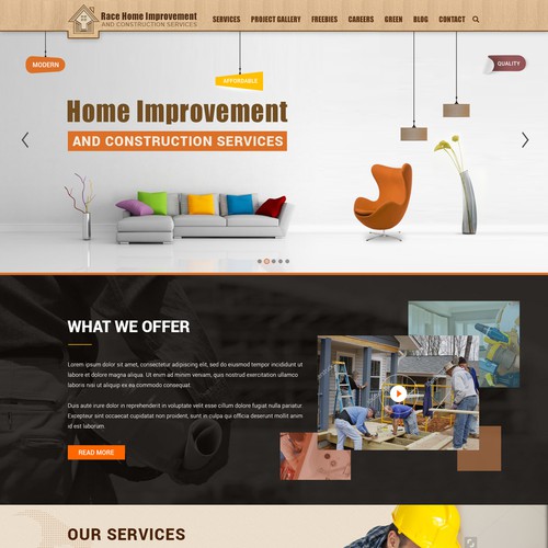 Wordpress theme design for race home improvement  