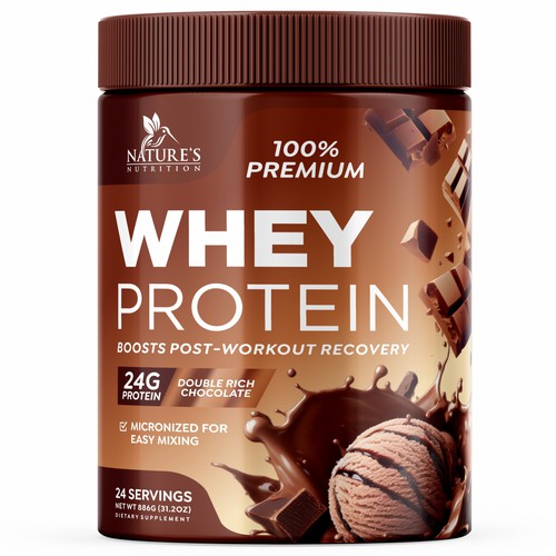 Tasty Whey Protein Chocolate Design Needed for Nature's Nutrition Design réalisé par GenScythe