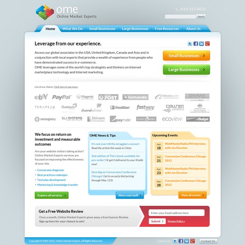 website design for Online Market Experts  Design by daydreamer99