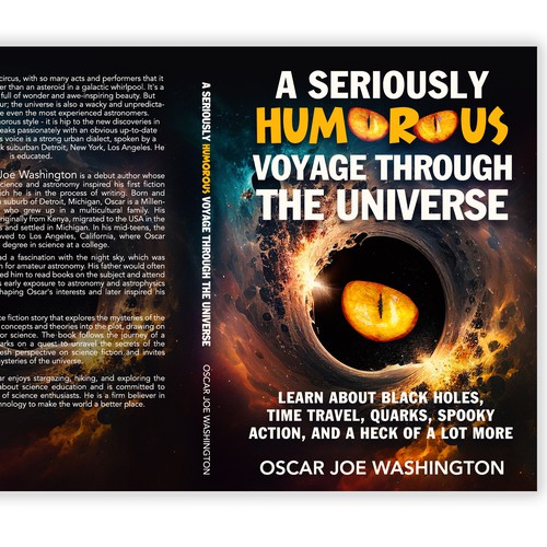 Design an exciting cover, front and back, for a book about the Universe. Ontwerp door -Saga-