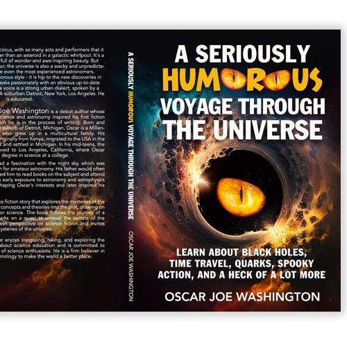 Design an exciting cover, front and back, for a book about the Universe. Design by -Saga-