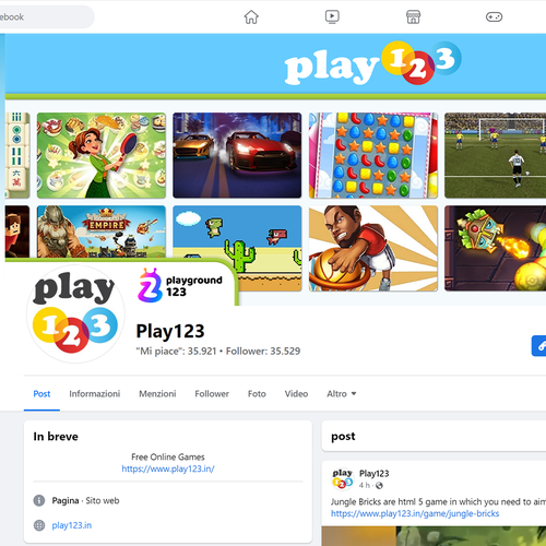 Facebook cover for a free games website Design by denkil