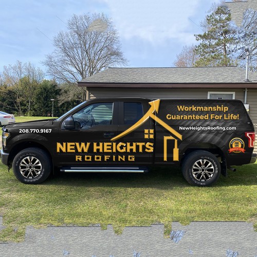 Create Bold And Professional Truck Wrap For High-End Roofing Company Design by ezesol™