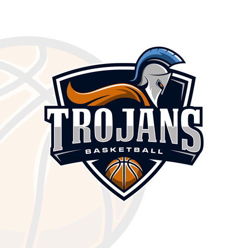 Boys basketball team logo " Trojans " Design réalisé par Brainfox