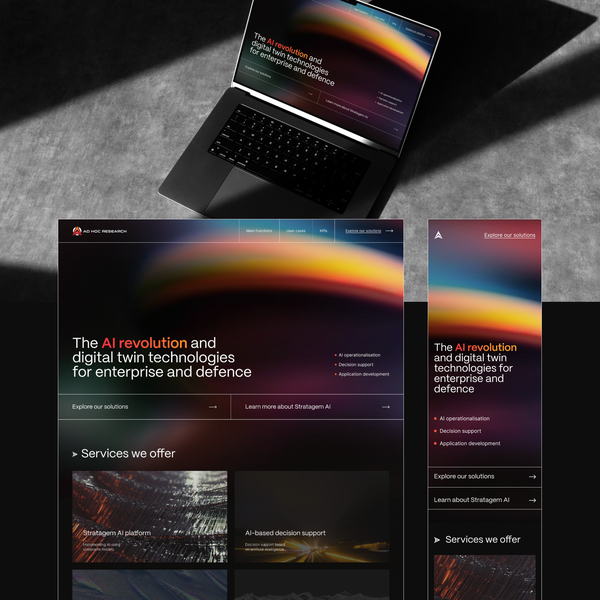 Website design concept for Ad Hoc Research