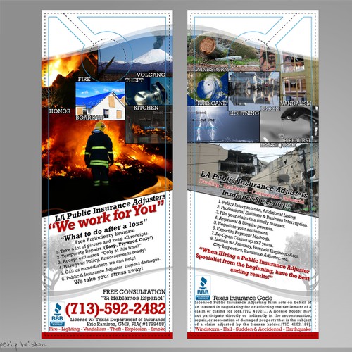 La Public Insurance Adjusters Needs A Door Hanger Flyer Concurso Cartao Postal Flyer Ou Impresso 99designs