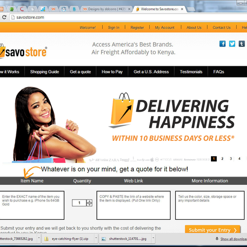 SAVO STORE - FRONT PAGE BANNER Design by ddcorro