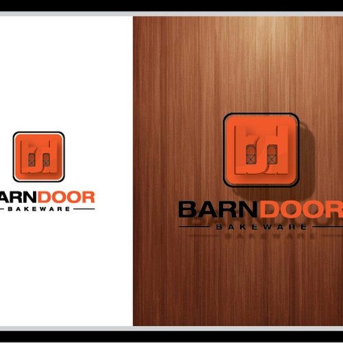 Create a "cool rustic" styled logo of a Barn Door for Barn Door Bakeware Logo Design by Keenan Design