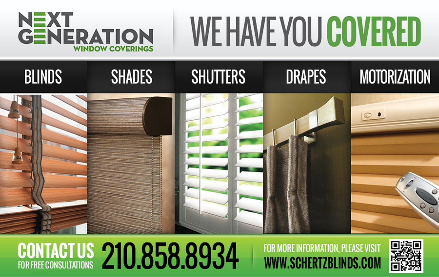 Create a modern window treatment ad for Next Generation Window Coverings Other business or