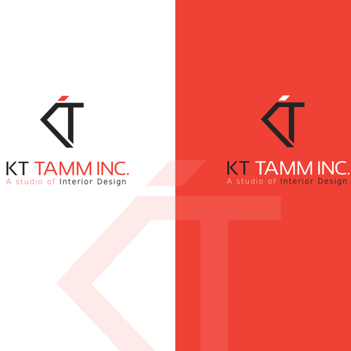 Create a design that highlights my initials "KT" as well as incorporate my business name "KT TAMM,IN Design by AngkolJo